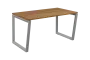 SEK-V - 14 stůl kancelářský, kovová podnož stříbrná, deska 25 mm, široký 1400 mm, ořech světlý
